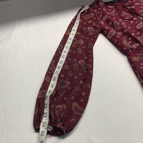 FOREVER 21 Floral Maxi Dress Tier Bottom Size Small Colour Burgundy - Picture 9 of 11